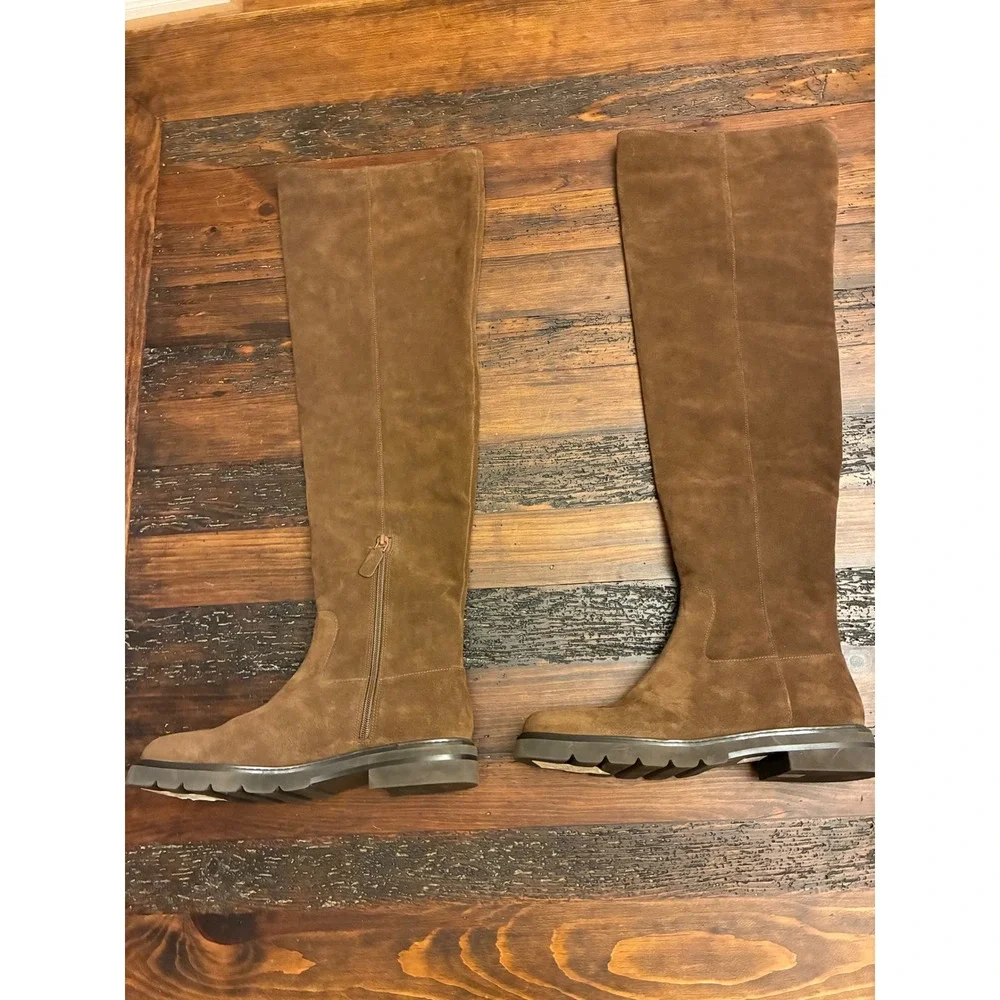 Stuart Weitzman Chicago Over The Knee Boots Espresso Suede Women's 9 NWT Luxury